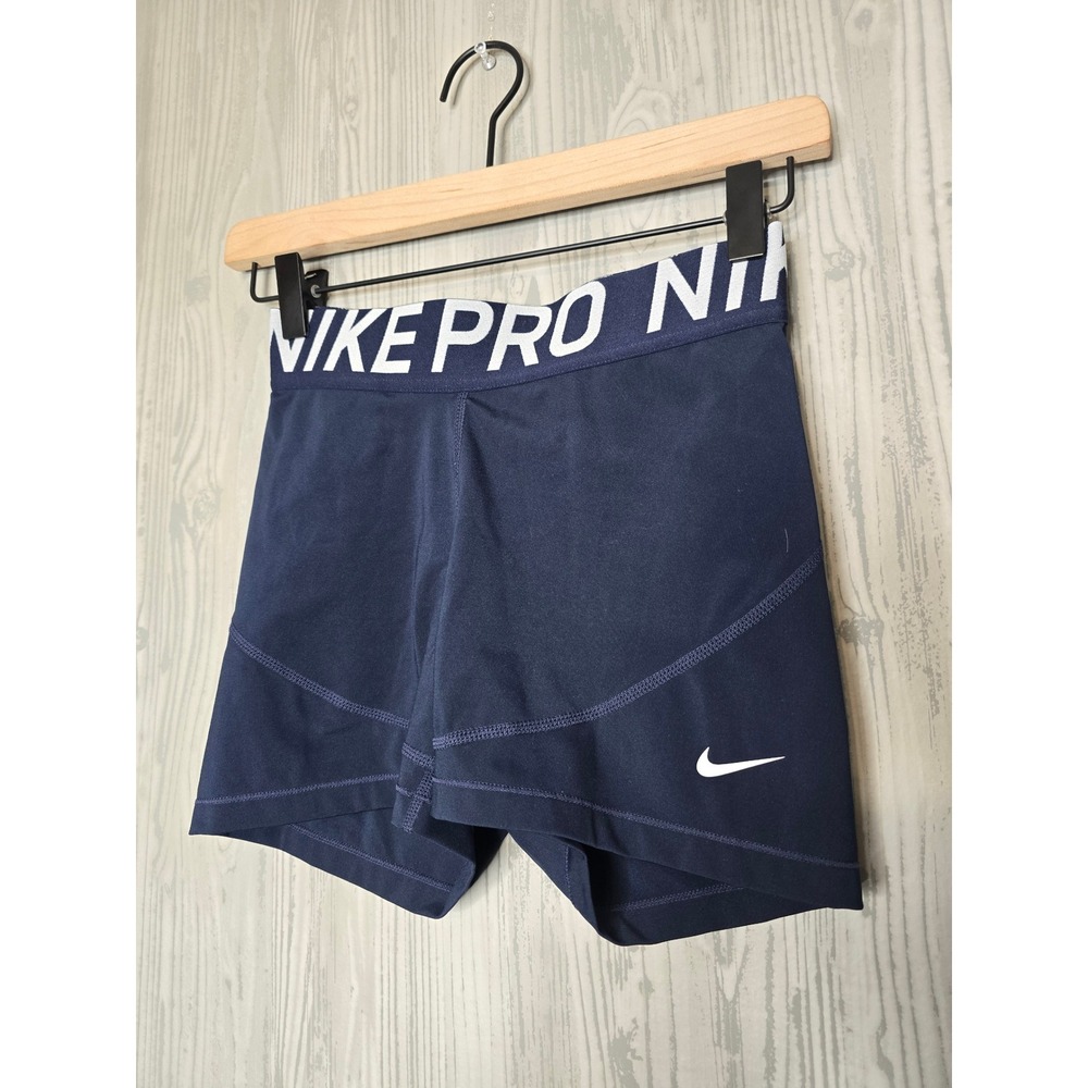 Nike Pro Dri-FIT Women's Compression Shorts Navy Blue Size M